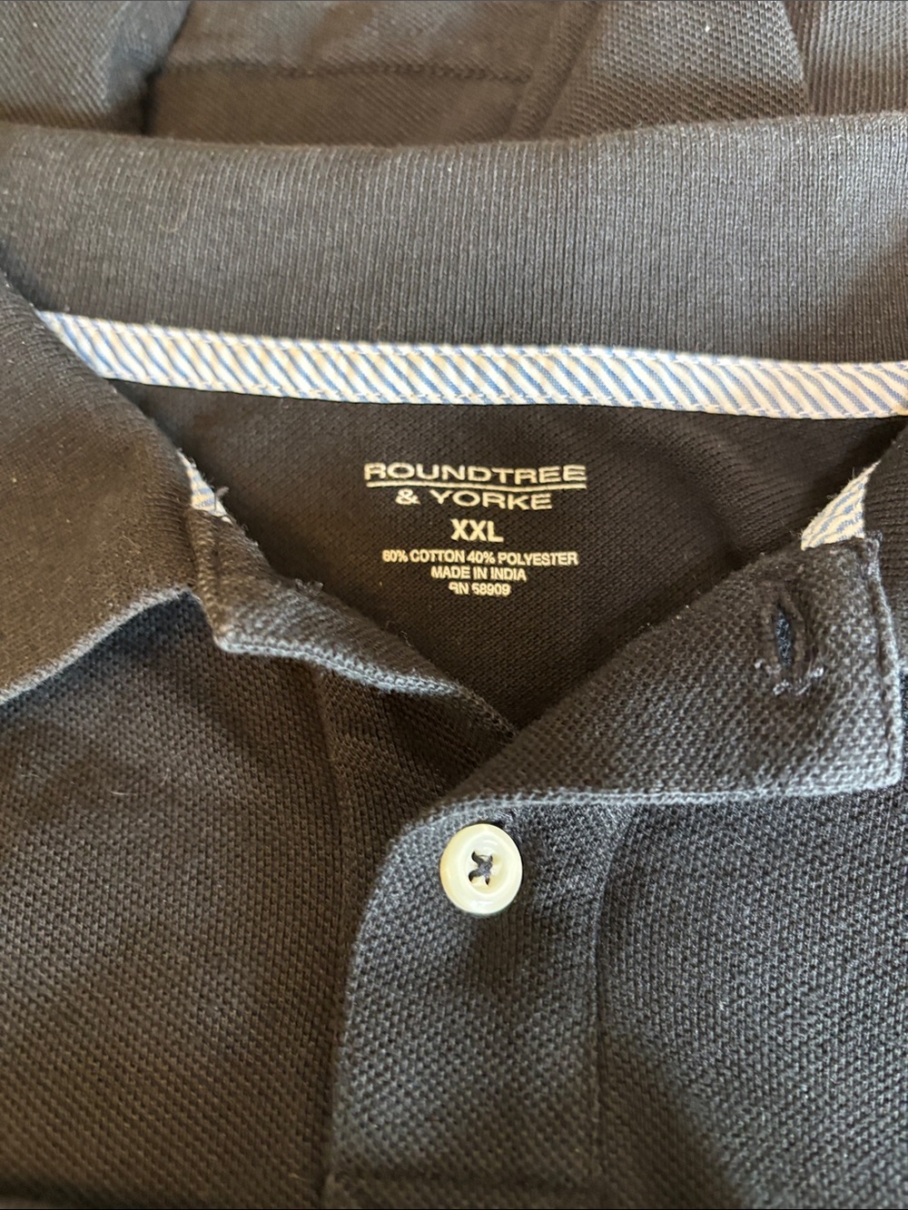 Roundtree & Yorke Black Polo Shirt - XXL